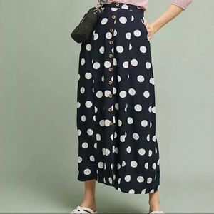 Anthropologie Maeve Maxi Polka Dot Skirt